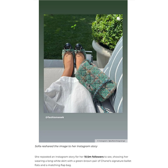 NWOB CHANEL 23A Paris-Dakar Green Tweed Patent CC Cap Toe Bow Ballet Flats EU 36 - Picture 12 of 12